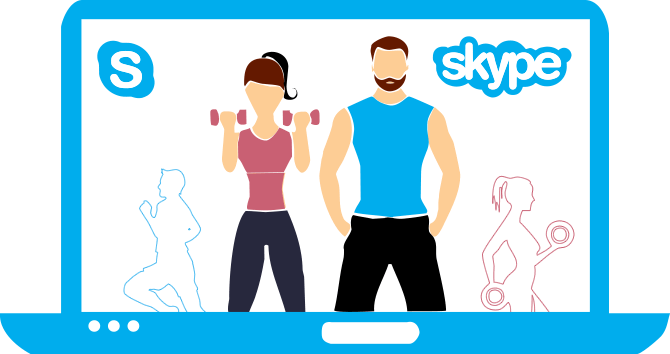 Fitness training over Skype and WhatsApp video | Access your personal trainer while on-the-go with Skype and WhatsApp live video calling on your mobile device